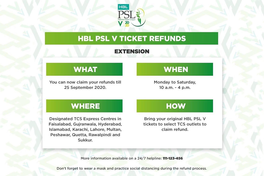 PCB announced fresh refund process for PSL 2020 tickets Khilari